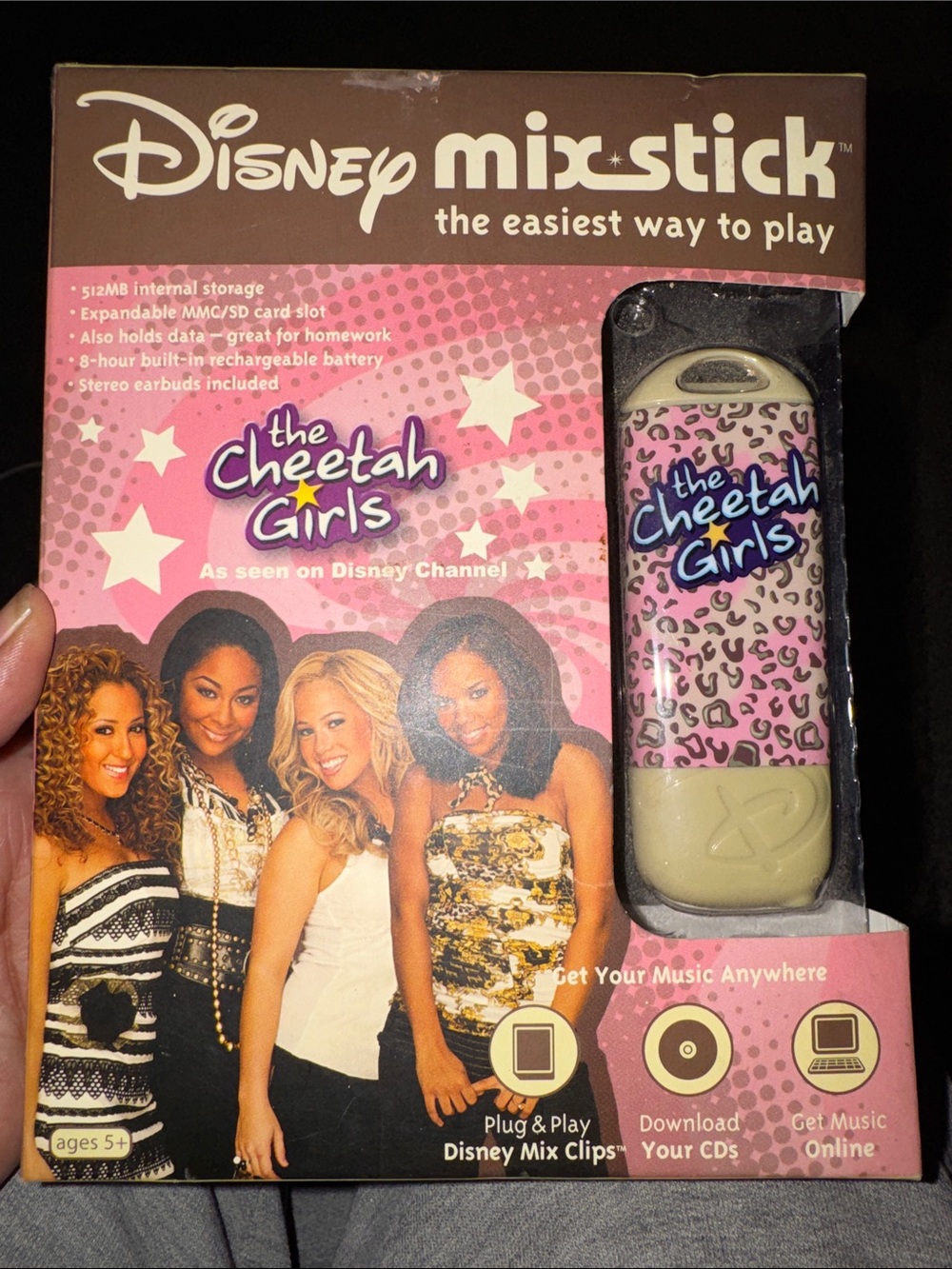 Disney Pink Leopard Print Mixstick Portable Music Player